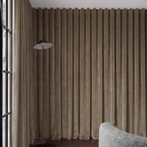 Pure Loom Drapery Custom Caspian Blockout S-Fold Single Panel Curtain &amp; Track Set