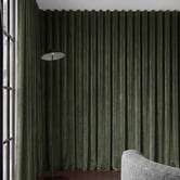 Pure Loom Drapery Custom Caspian Blockout S-Fold Single Panel Curtain &amp; Track Set