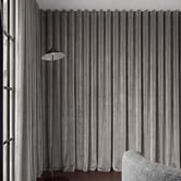 Pure Loom Drapery Custom Caspian Blockout S-Fold Single Panel Curtain &amp; Track Set
