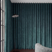 Pure Loom Drapery Custom Caspian Blockout S-Fold Single Panel Curtain &amp; Track Set