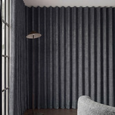 Pure Loom Drapery Custom Belmore Blockout S-Fold Single Panel Curtain &amp; Track Set