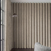 Pure Loom Drapery Custom Belmore Blockout S-Fold Single Panel Curtain &amp; Track Set