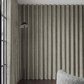 Pure Loom Drapery Custom Belmore Blockout S-Fold Single Panel Curtain &amp; Track Set