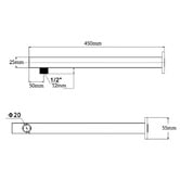 Bella Vista Bathware Mica 450mm Shower Arm