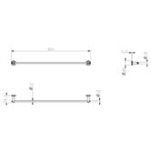 Bella Vista Bathware Mica Heritage Single Towel Rail