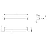 Bella Vista Bathware Mica Heritage Double Towel Rail