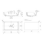 Bella Vista Bathware Thalios 530mm Rectangular Solid Surface Undermount Basin