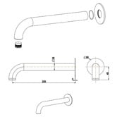Bella Vista Bathware Mica Heritage 220mm Bath/Basin Spout