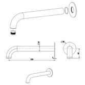 Bella Vista Bathware Mica Heritage 220mm Bath/Basin Spout