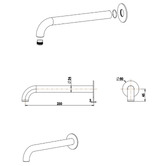 Bella Vista Bathware Mica Heritage 250mm Bath/Basin Spout