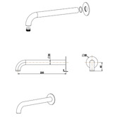 Bella Vista Bathware Mica Heritage 250mm Bath/Basin Spout