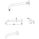 Bella Vista Bathware Mica Heritage 250mm Bath/Basin Spout