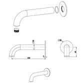 Bella Vista Bathware Mica 160mm Bath/Basin Spout