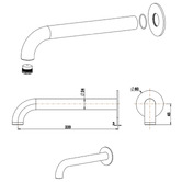 Bella Vista Bathware Mica 220mm Bath/Basin Spout