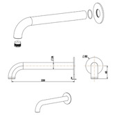 Bella Vista Bathware Mica 220mm Bath/Basin Spout