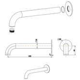Bella Vista Bathware Mica 220mm Bath/Basin Spout