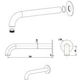 Bella Vista Bathware Mica 220mm Bath/Basin Spout