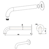 Bella Vista Bathware Mica 220mm Bath/Basin Spout