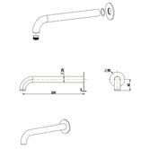 Bella Vista Bathware Mica 250mm Bath/Basin Spout