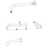 Bella Vista Bathware Mica 250mm Bath/Basin Spout