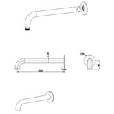 Bella Vista Bathware Mica 250mm Bath/Basin Spout
