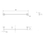 Bella Vista Bathware Mica Single Towel Rail