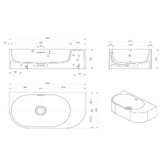 Bella Vista Bathware Elysia 500mm Arch Solid Surface Wall-Hung Basin