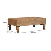 Solid State Studio Meza Mango Wood &amp; Rattan Coffee Table