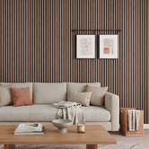 Vanta Living Acoura Space 2700 x 600mm Rustic Walnut Acoustic Slat Wall Panel