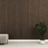 Vanta Living Acoura Space 2700 x 600mm Dark Wenge Slatted Acoustic Wall Panel