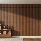 Vanta Living Acoura Space 1200 x 600mm Amber Walnut Easy-Stick Slatted Acoustic Wall Panels