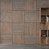 Vanta Living Acoura Space 600 x 600mm Weather Oak Acoustic Slat Wall Panels