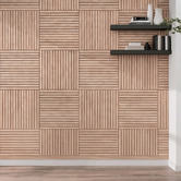 Vanta Living Acoura Space 600 x 600mm Euro Oak Acoustic Slat Wall Panels