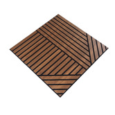 Vanta Living Acoura Space 600 x 600mm Amber Walnut Self-Adhesive Acoustic Slat Wall Panels