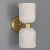 Mullan Sakura Ceramic &amp; Brass Up/Down Wall Light