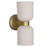 Mullan Sakura Ceramic &amp; Brass Up/Down Wall Light