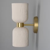 Mullan Sakura Ceramic &amp; Brass Up/Down Wall Light