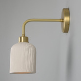 Mullan Sakura Ceramic &amp; Brass Armed Wall Light