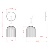 Mullan Sakura Ceramic &amp; Brass Armed Wall Light