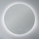 Amber &amp; Fern Silver Cargill Round LED Bathroom Mirror with Bluetooth