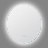 Amber &amp; Fern Silver Cargill Round LED Bathroom Mirror with Bluetooth