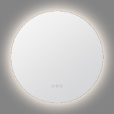 Amber &amp; Fern Silver Cargill Round LED Bathroom Mirror with Bluetooth