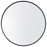 Amber &amp; Fern Black Gordon Round Aluminium Bathroom Mirror