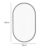 Amber &amp; Fern Black Superia Oval Stainless Steel Wall Mirror