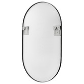 Amber &amp; Fern Black Superia Oval Stainless Steel Wall Mirror