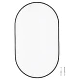 Amber &amp; Fern Black Superia Oval Stainless Steel Wall Mirror