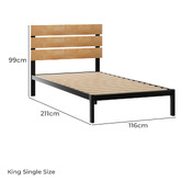 Amber &amp; Fern Jaro Rubberwood King Single Bed Frame