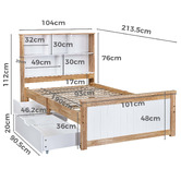 Amber &amp; Fern Eli Rubberwood Bed Frame with Drawers