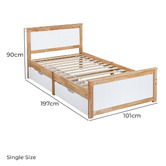 Amber &amp; Fern Dana Rubberwood Bed Frame with Drawers