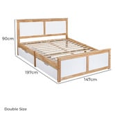 Amber &amp; Fern Dana Rubberwood Bed Frame with Drawers